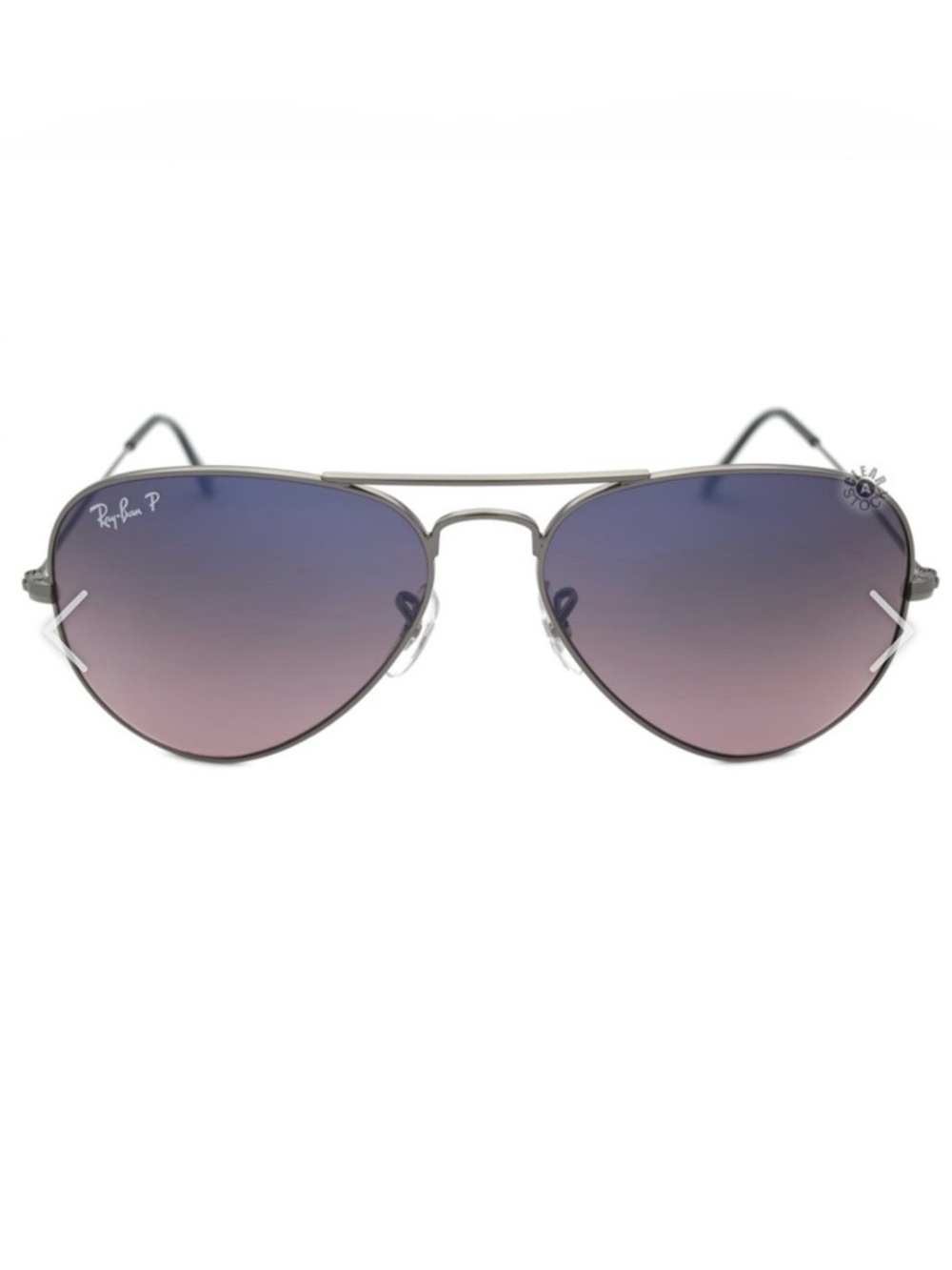 Ray-Ban Aviator Polarized Blue Gradient Pink Sunglasses & Case